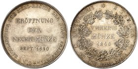 FRANKFURT. - Stadt. Doppeltaler 1840, "ERÖFFNUNG DER NEUEN MÜNZE".
Thun 129, AKS 36, J. 13 in dieser Erhaltung sehr selten ! vz - St