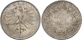 FRANKFURT. - Stadt. Doppeltaler 1847.
Thun 131, AKS 2, J. 23 kl. Rdf., f. Kr., vz