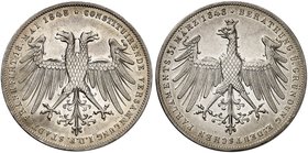 FRANKFURT. - Stadt. Doppelgulden 1848, "CONSTITUIRENDE VERSAMMLUNG".
Thun 134, AKS 38, J. 45 f. vz