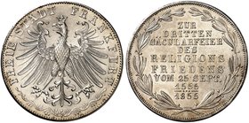 FRANKFURT. - Stadt. Doppelgulden 1855, "RELIGIONSFRIEDEN".
Thun 138, AKS 42, J. 49 f. St