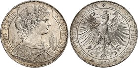 FRANKFURT. - Stadt. Vereinstaler 1858, mit Dächern.
Thun 141, AKS 7, J. 40 ss - vz