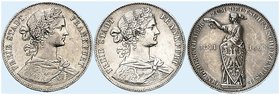 FRANKFURT. - Stadt. Lot von 3 Stück: Vereinstaler 1859, 1860, 1862, "SCHÜTZENFEST".
Thun 142, 146, AKS 8, 44, J. 41, 51 kl. Rdf., ss, vz