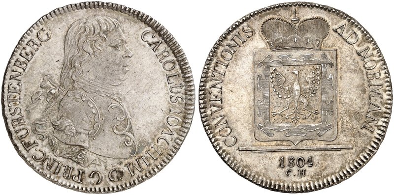 FÜRSTENBERG. - Fürstentum. Carl Joachim, 1796-1804. Konventionstaler 1804.
Thun...