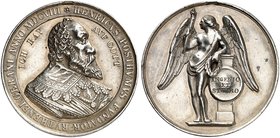 GERA. - Stadt. Silbermedaille 1845 (von C. R. Krüger, 32,2 mm), Schulprämie, zweiter Preis für die Schüler des Gymnasiums Rutheneum. Brustbild des Grü...