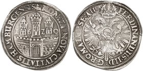 HAMBURG. - Stadt. Taler zu 32 Schilling 1620, mit Titel Ferdinand II.
Dav. 5364, Gaed. 388 ss