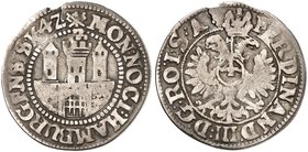 HAMBURG. - Stadt. 1/8 Taler / 4 Schilling 1642, mit Titel Ferdinand III.
Gaed. 621 Sfr., s - ss