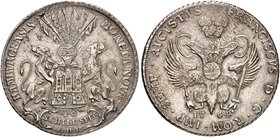 HAMBURG. - Stadt. Taler zu 48 Schilling 1764, mit Titel Franz I.
Dav. 2285, Gaed. 529, J. 58 kl. Sfr., ss+