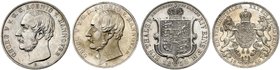 HANNOVER. Georg V., 1851-1866. Lot von 2 Stück: Ausbeutetaler 1856 B, Vereinstaler 1866 B.
Thun 170, 174, AKS 158, 144, J. 86, 96 f. vz, f. St