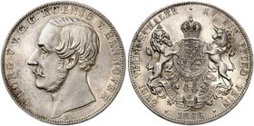 HANNOVER. Georg V., 1851-1866. Vereinsdoppeltaler 1866 B.
Thun 175, AKS 143, J. 97 winz. Rdf., vz