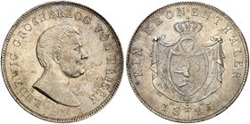HESSEN - DARMSTADT. Ludwig X. (I.), 1790-1830. Kronentaler 1825.
Thun 193, AKS 72, J. 28 min. justiert, vz