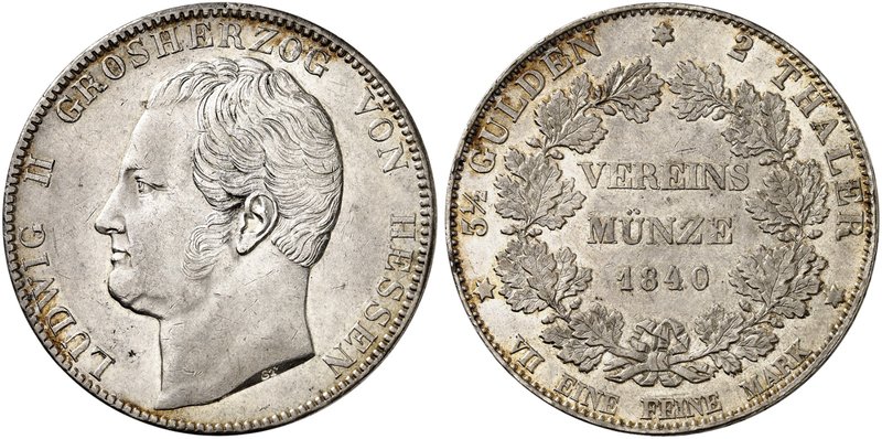HESSEN - DARMSTADT. Ludwig II., 1830-1848. Doppeltaler 1840.
Thun 195, AKS 99, ...