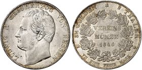 HESSEN - DARMSTADT. Ludwig II., 1830-1848. Doppeltaler 1840.
Thun 195, AKS 99, J. 40 min. Rdf., f. vz