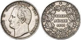 HESSEN - DARMSTADT. Ludwig II., 1830-1848. Doppeltaler 1841.
Thun 195, AKS 99, J. 40 kl. Kr., ss