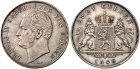 HESSEN - DARMSTADT. Ludwig II., 1830-1848. Doppelgulden 1847.
Thun 197, AKS 101, J. 42 vz+