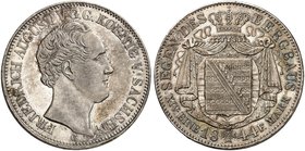 - ALBERTINISCHE LINIE. Friedrich August II., 1836-1854. Ausbeutetaler 1844 G.
Thun 326, AKS 100, J. 77 ss / f. vz