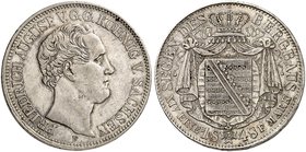 - ALBERTINISCHE LINIE. Friedrich August II., 1836-1854. Ausbeutetaler 1848 F.
Thun 326 F, AKS 100, J. 77 ss