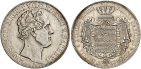 - ALBERTINISCHE LINIE. Friedrich August II., 1836-1854. Doppeltaler 1850 F.
Thun 322 F, AKS 94, J. 78 ss+