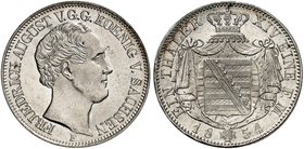 - ALBERTINISCHE LINIE. Friedrich August II., 1836-1854. Taler 1854 F.
Thun 327, AKS 101, J. 87 vz - St