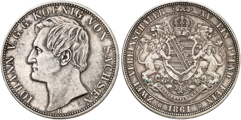 - ALBERTINISCHE LINIE. Johann, 1854-1873. Ein zweites Exemplar.
ss / f. vz