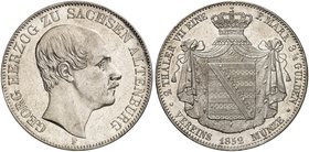 SACHSEN - ALTENBURG. Georg, 1848-1853. Doppeltaler 1852 F.
Thun 355, AKS 58, J. 112 f. vz