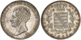 SACHSEN - COBURG - GOTHA. Ernst I., 1826-1844. Konventionstaler 1829, Gotha, glatter Rand.
Thun 359, AKS 72, J. 251 vz - St