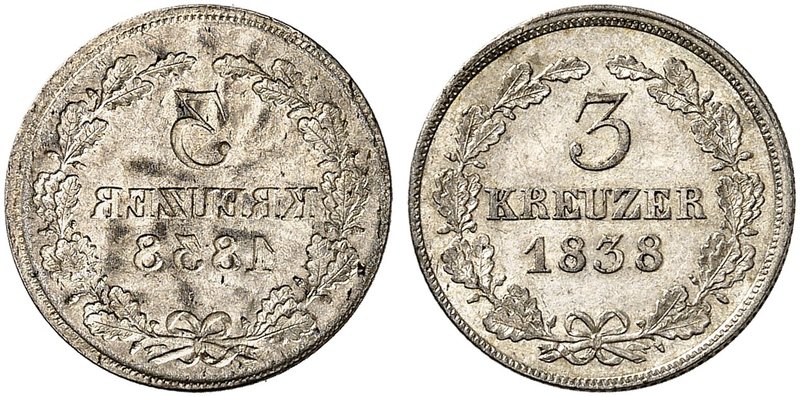 SACHSEN - COBURG - GOTHA. Ernst I., 1826-1844. Einseitiger Abschlag der Wertseit...
