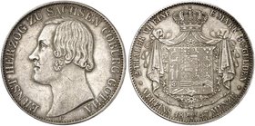 SACHSEN - COBURG - GOTHA. Ernst II., 1844-1893. Doppeltaler 1847.
Thun 365, AKS 98, J. 283 R ! ss / ss+