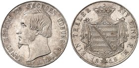 SACHSEN - COBURG - GOTHA. Ernst II., 1844-1893. Taler 1848 F.
Thun 366, AKS 101, J. 285 R ! ss