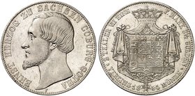 SACHSEN - COBURG - GOTHA. Ernst II., 1844-1893. Doppeltaler 1854 F.
Thun 368, AKS 99, J. 288 R ! ss