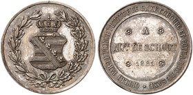 SACHSEN - COBURG - GOTHA. Ernst II., 1844-1893. Silbermedaille 1881 (unsigniert, 30,4 mm) des Prinzen Philipp, Sohn von Fürst August. Wappen / Schrift...