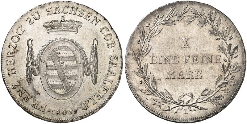 SACHSEN - COBURG - SAALFELD. Franz Friedrich Anton, 1800-1806. Konventionstaler ...