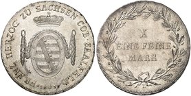 SACHSEN - COBURG - SAALFELD. Franz Friedrich Anton, 1800-1806. Konventionstaler 1805, Saalfeld.
Thun 371, Dav. 831, J. 213 vz+
