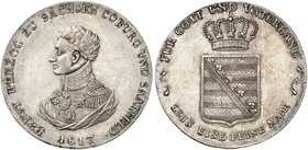 SACHSEN - COBURG - SAALFELD. Ernst, 1806-1826. Konventionstaler 1817, Saalfeld, mit Randschrift.
Thun 372, AKS 126, J. 233 vz