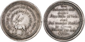 SACHSEN - GOTHA - ALTENBURG. Friedrich II., 1691-1732. Silbermedaille o. J. (unsigniert, nach Vorbild Chr. Wermuth, 46,2 mm), auf den Ehebruch, sog. "...