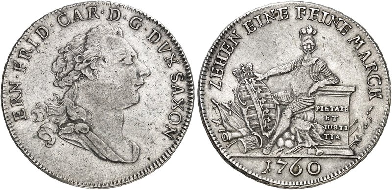 SACHSEN - HILDBURGHAUSEN. Ernst Friedrich III. Karl, 1745-1780. Taler 1760, Hild...