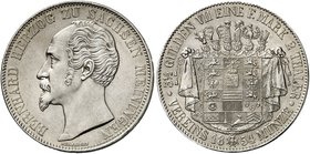 SACHSEN - MEININGEN. Bernhard II. Erich Freund, 1803-1866. Doppeltaler 1854, München.
Thun 377, AKS 182, J. 446 vz - St