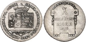 SCHAUMBURG - LIPPE. Georg Wilhelm, 1807-1860, unter Vormundschaft bis 1807. Konventionstaler 1802.
Thun 387, AKS 1 vz