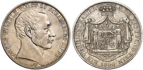 SCHAUMBURG - LIPPE. Georg Wilhelm, 1807-1860, unter Vormundschaft bis 1807. Vereinstaler 1860.
Thun 389, AKS 5, J. 15 ss