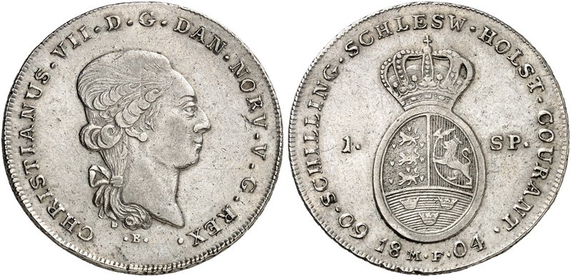 SCHLESWIG - HOLSTEIN. Christian VII. von Dänemark, 1766-1808. 1 Speciestaler 180...