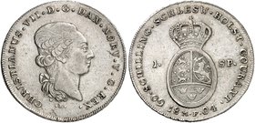 SCHLESWIG - HOLSTEIN. Christian VII. von Dänemark, 1766-1808. 1 Speciestaler 1804, Altona.
Dav. 70, AKS 3, J. 10a ss+