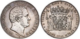 SCHWARZBURG - RUDOLSTADT. Friedrich Günther, 1807-1867. Doppeltaler 1845.
Thun 392, AKS 11, J. 40 kl. Rdf., ss - vz