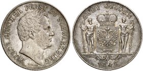 SCHWARZBURG - RUDOLSTADT. Friedrich Günther, 1807-1867. Doppelgulden 1846.
Thun 393, AKS 19, J. 48 R ! ss