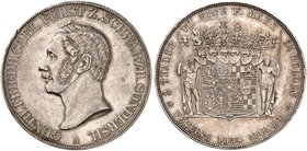 SCHWARZBURG - SONDERSHAUSEN. Günter Friedrich Carl II., 1839-1880. Doppeltaler 1854.
Thun 399, AKS 37, J. 74 winz. Rdf., vz