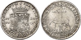 STOLBERG - STOLBERG UND STOLBERG - ROSSLA. Christoph Friedrich und Jost Christian, 1704-1738. 1/3 Taler 1723, Stolberg, Feinsilber, Ausbeute der Stolb...