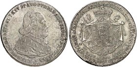 TRIER. Clemens Wenceslaus, Prinz von Sachsen, 1768-1794. Konventionstaler 1794 (Chronogramm), Kontribution, Koblenz.
Dav. 2837, v. Schr. 1243b, Schne...