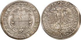ULM. - Stadt. Taler 1620, mit Titel Ferdinand II.
Dav. 5903, Nau 76 kl. ZE, min. Rdf., ss+