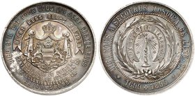 WÄCHTERSBACH. - Stadt. Versilberte Zinnmedaille 1899 (von E. F. Wiedmann, 39,3 mm), auf die 200-Jahrfeier der Gründung der Gemeinde Waldensberg durch ...