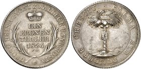WALDECK - PYRMONT. Georg Heinrich, 1813-1845. Kronentaler 1824.
Thun 406, AKS 18, J. 32 kl. Kr., ss