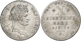 WESTFALEN. Hieronymus Napoleon, 1807-1813. Konventionstaler 1810 C.
Thun 412, AKS 8, J. 7 ss+