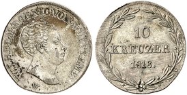 WÜRTTEMBERG. Wilhelm I., 1816-1864. 10 Kreuzer 1818.
AKS 92 Var., J. 34, Kl.-R. 55a vz